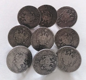 9 Münzknöpfe Trachtenknöpfen Zierknöpfe Ösenknöpfe 20 mm Silber Metall Knöpfe - Bild 1 von 4