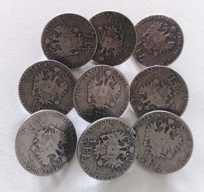 9 Münzknöpfe Trachtenknöpfen Zierknöpfe Ösenknöpfe 20 mm Silber Metall Knöpfe - Bild 1 von 4