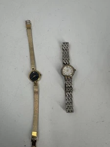 TWO Vtg Oscar de la Renta Watch Womens Gold Tones NEEDS New Battery - Picture 1 of 10