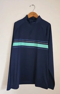 NWT Mens Hurley Under Armour UPF 50+ Navy 1/2 Zip Top Long Sleeves Medium - Picture 1 of 4