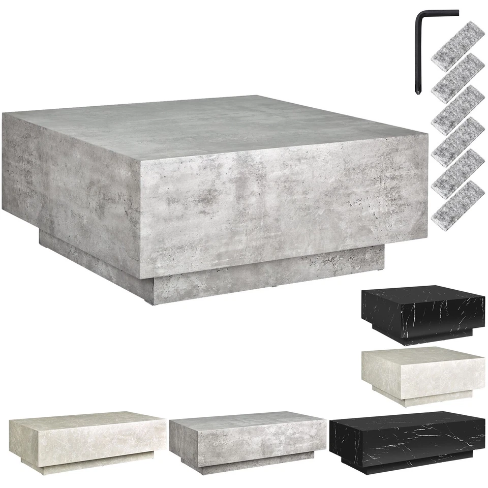 Couchtisch Abstelltisch Ablage Sofatisch Fußsockel eckig robust 45kg belastbar - Bild 1 von 1