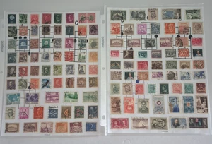 2 sheets Vintage lot of Used Stamps 125 in total - Picture 1 of 9