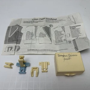  Vintage einzigartige UNSICHTBARE REISSVERSCHLUSS FUSSBEFESTIGUNGEN, komplett mit Anleitung - Bild 1 von 4