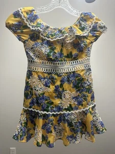 GB Girls Dress Yellow Floral ruffle dress size 4T - Picture 1 of 3