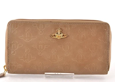 Cartera Larga Vivienne Westwood Orb Beige PVC Cuero Cremallera Redonda Usada Auténtica 10E6163 Foto 1 de 4