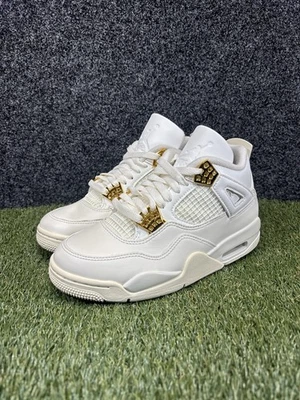 Air Jordan 4 Retro Para Mujer Talla 6 US Metálico Dorado Vela Grado B AQ9129-170 Foto 1 de 4