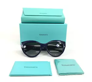 Tiffany & Co. Sunglasses TF4220 8396/3C Solid Dark Blue Cat Eye w/ Grey Gradient - Picture 1 of 12