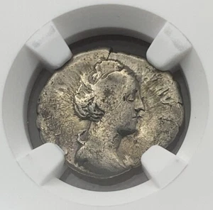 Silver Denarius of Faustina Sr. AD 138 - 140/1 NGC Certified VG - Picture 1 of 4