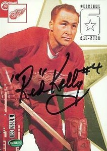 Red Kelly autographed Hockey Card (Red Wings) 2003 Parkhurst Original 6 #63