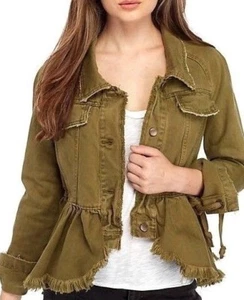 Chaqueta de sauce Free People con cordones puño con volantes peplum militar OB809897 - Imagen 1 de 7