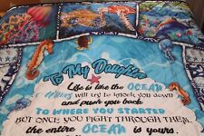 70" x 82" TO MY DAUGHTER Quilted Blanket Bedspread Comforter w/Sea Ocean Scenes
