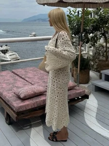 TREND ‼️ Boho Kleid Damen Spitze Häkel Häkelkleid Strand Strandkleid Beach ✅ - Bild 1 von 6