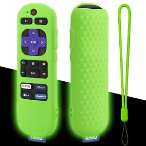 Glow Green Silicone Remote Cover for Roku Voice Remote with Lanyard - Picture 1 of 8