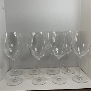 Juego de 8 copas de vino de cristal transparente Lenox de 10 1/2 pulgadas de alto - Imagen 1 de 4