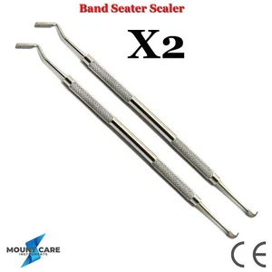 X2 Dental Band Pusher Scaler Band Placement Seating Removing Cement Cleanup Tool - Picture 1 of 4