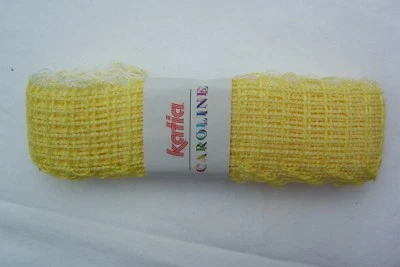 1 x 50 g - Katia CAROLINE für einen Rüschen-Netz-Schal - gelb/weiß (200)  B - Bild 1 von 4