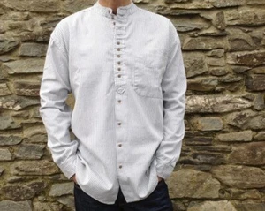 Grandfather / Grandad Collarless Shirt. 100% Cotton. Irish - Picture 1 of 42
