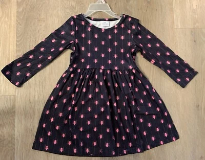 Nuevo Vestido Boutique Niñas Talla 3 Años Manga Larga Negro Halloween Con Arañas Rosas Foto 1 de 4