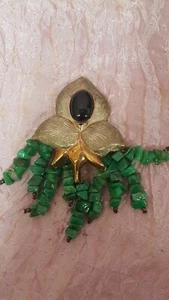 Spilla argento 925 onice Brooch Broche vintage  (V3) ^ - Imagen 1 de 5