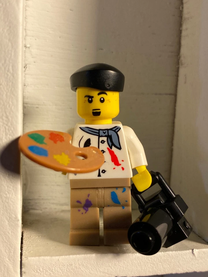 艺术家画家系列 4 调色板油漆刷乐高迷你人偶人偶 — 第 1/1 张图片