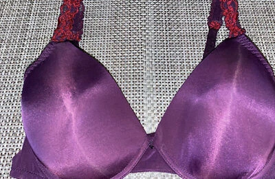 Sujetador Natori 34D con aros Demi Cup púrpura encaje correas ajustables Foto 1 de 4