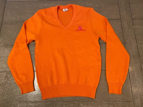 RARE VINTAGE 80s Tampa Bay Buccaneers Orange V-Neck Sweater Small NFL Garan Cover