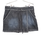 Maurices Womens Jean Skirt Blue Size 5/6 Denim Pockets Drawstring