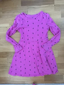 GAP Kids Pink Lightning Bolts Flash Long Sleeve Dress Girls Size M 8-9 - Picture 1 of 3