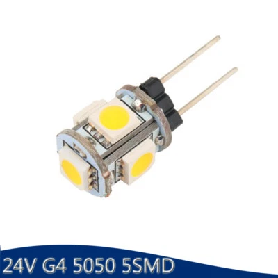 100Pcs 24V G4 5050 5 SMD LED Bulbs Home Cabinet RV Marine Boat Lamps Spot Light - Image 1 of 4