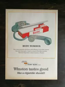 Vintage 1963 Winston Zigaretten mit Vintage Telefon ganze Seite Originalanzeige 823 - Bild 1 von 1