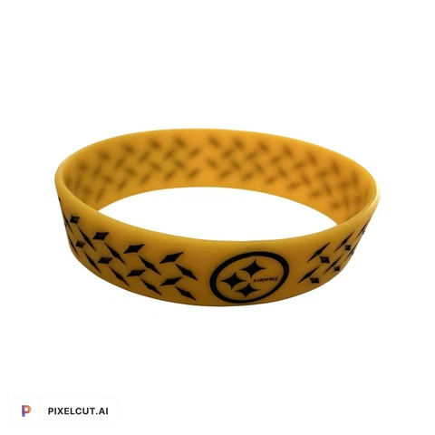 Pittsburgh Steelers NFL team logo wide wristband  Bracelet Silicone Cover
