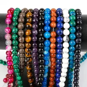 Gemstone Beads For Jewellery Making 12/10/8/6/4mm Loose Stone Beads - Picture 1 of 47