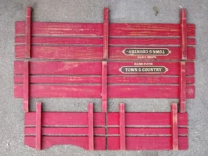 Vintage Radio Flyer Town Country Red Wagon Wooden Side Panel Wood Rails - Picture 1 of 9