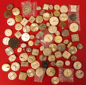 LOT BULOVA ACCUTRON ZODIAC BENRUS LONGINES MISCELLANEOUS WATCH MOVEMENTS & DIALS - Picture 1 of 7