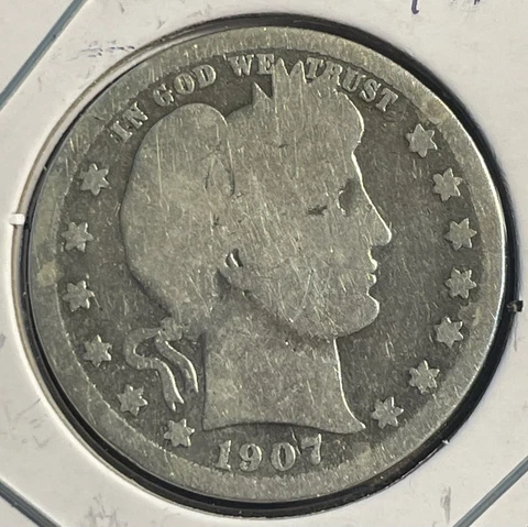 1907-P Barber Quarter - 90% Silver - Free Delivery - P18-15 Cover