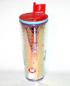 Vaso Starbucks 2024 Monyee Chau 24 OZ vaso frío plantas flores gato nuevo - Imagen 1 de 2