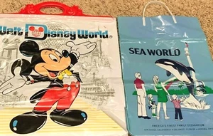 Disney World und Sea World Vintage Freizeitpark Souvenir Einkaufstaschen 1982 1975 - Bild 1 von 5