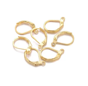 20 Halterungen vergoldet 18k Ohrstecker Haken Clip / Schläfer - Bild 1 von 1