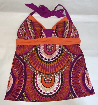 Nuevo Traje de baño para mujer PRANA Fucsia Tribe Isla Tankini Top almohadillas extraíbles mediano Foto 1 de 4