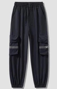 Men's spring and summer ice silk thin and cool casual ankle-tie sports trousers - Picture 1 of 9
