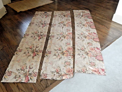 Juego de 3 cortinas cenefa satén algodón floral vintage Ralph Lauren Ginebra Foto 1 de 4