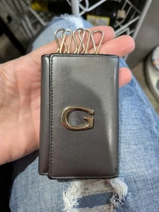 Vintage Gucci Schlüsselanhänger dunkelgrau Leder - Bild 1 von 15