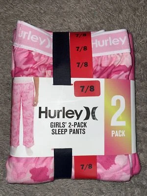 NWT Girl's Hurley 2 Pack Pink Sleep Lounge Pants Size Small 7 - 8 - Image 1 of 4