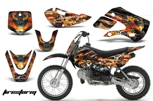 Dirt Bike Graphics Kit Decal Wrap For Suzuki DRZ110 RM65 2002-2009 FIRESTORM BLK - Picture 1 of 1