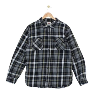 Levis Check Shirt Mens Size XL Grey Western Regular - Picture 1 of 15