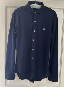 RALPH LAUREN NAVY OXFORD STRETCH SHIRT, Size M. FANTASTIC CONDITION - Picture 1 of 2