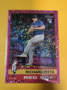 2025 Topps Heritage - High Number SP Richard Fitts #471 Chrome Pink Sparkle - Picture 1 of 2