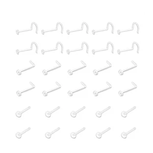 60 Pcs Medical Invisible Nose Piercing Straight Studs - Foto 1 di 12
