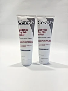 CeraVe For Diabetica Sry Skin Reliwf Moisturizing Cream 8oz Each Pack of 2 - Picture 1 of 5