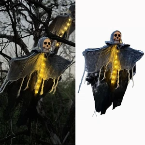 Esqueleto fantasma colgante aterrador para decoraciones de Halloween uso exterior interior - Imagen 1 de 22